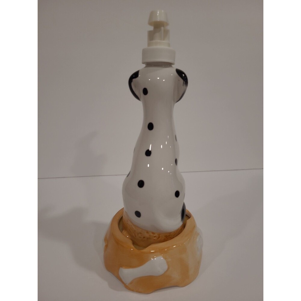 NEW 1999 Ceramic Dalmatian Dog Soap Pump Dispenser with Sound 9.5" tall Allure - Picture 4 of 4